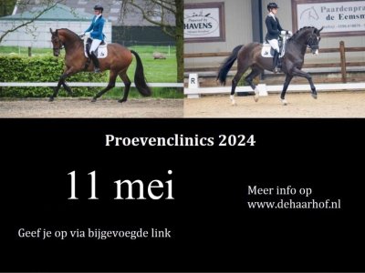 11 Mei Proevenclinic Dressuurstal De Haarhof