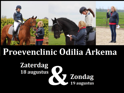 Startlijst proevenclinic 18 en 19 augustus