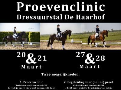 twee weekenden Proevenclinic eind maart 2021